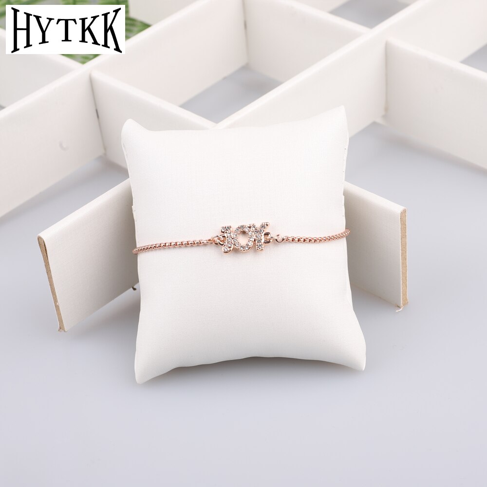 Pulsera de amor/árbol de la suerte chapada en oro rosa verdadero diamante de imitación pulsera ajustable de la suerte de la joyería para las mujeres: 1