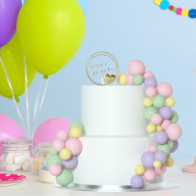 Décoration de gâteau boule d'or et d'argent, 20 pièces, décoration de gâteau joyeux anniversaire, drapeau de Cupcake, décor de boule de noël de mariage, décoration d'anniversaire