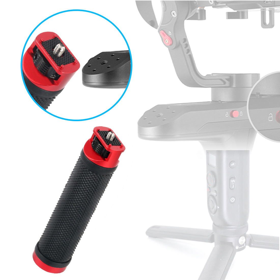 BGNING-empuñadura con soporte de zapata fría 1/4 3/8 para ZHIYUN WEEBILL S WEEBILL LAB Gimbal, agarre de mano para micrófono de Monitor