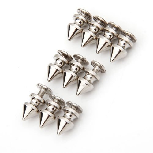 NEUE 10x Kupfer 8*12mm Silber Killernieten Spitz Nieten Punk Ziernieten Schraubnieten