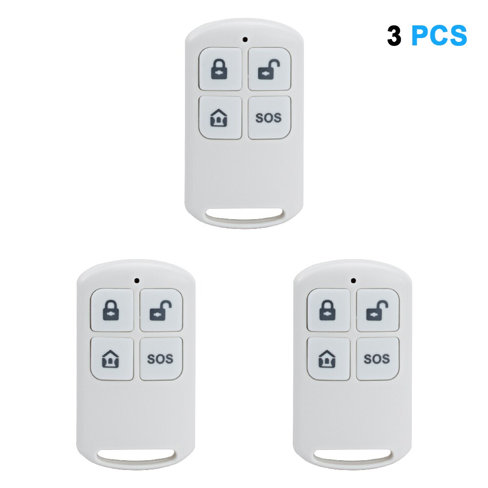 Awaywar Wireless Remote Control High-Performance Portable 4 Buttons Keychain For WIFI GSM Home Security Alarm System 433MHz: 3 PCS