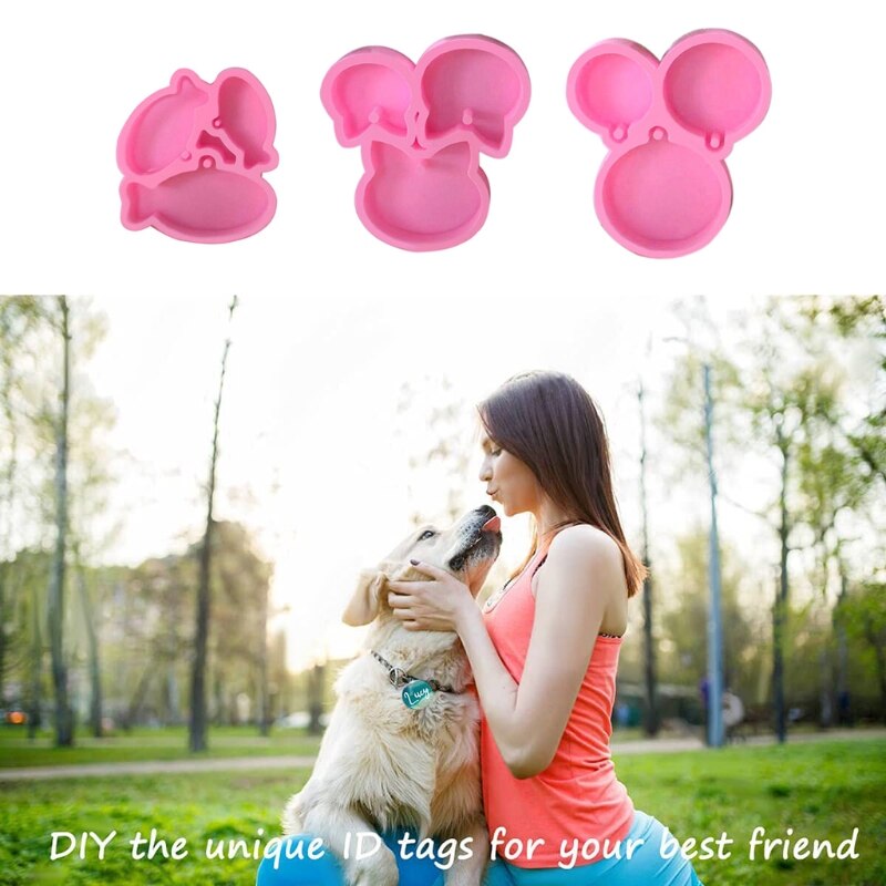 DIY Pet Dog Cat do zawieszenia wymienione formy silikonowe rzemiosło biżuteria narzędzia odlewnicze zawieszki żywica epoksydowa formy