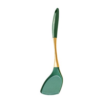 Green Silicone Cooking Tool Stainless Steel Handle Spatula Soup Spoon kitchen tools Home Non-stick Kitchen Untensils kitchenware: Turner