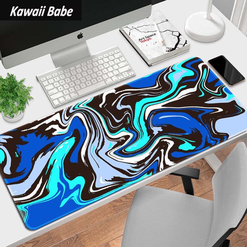 Abstract Fluid Pattern Laptop Mouse Mat Desk Pad Mouse Pad LARGE XLCreative Writing Desk Mat Deskpad Home Decor for Keyboard: O 300x800x2mm