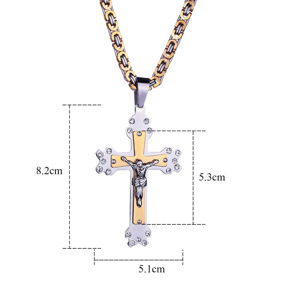 Klassieke Religieuze Jesus Cross Crystal Titanium Staal Hanger Mode Duurzaam Eco-vriendelijke Te Dragen EcoHG14058