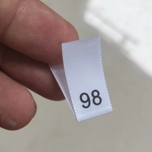 50 stks Satijn Maat Label voor baby 74 80 86 92 98 104 110 116 122 134 140 146 152 158 164 170 Print Sizing Labels: Gun Metal