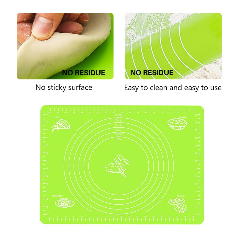 Silicone Baking Mat With Scale Rolling Dough Pad Kneading Dough Mat Non Stick Pastry Sheet Oven Food Grade Liner Baking Tools