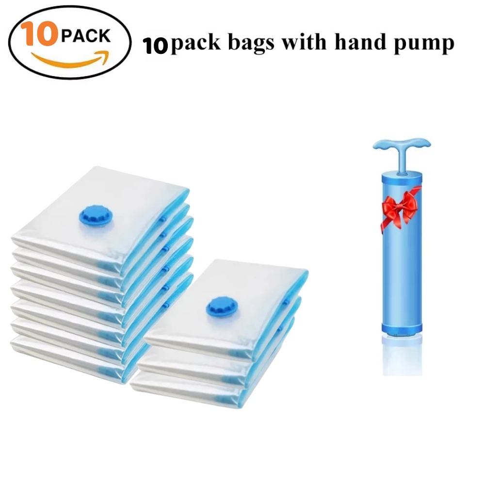 Bolsas de almacenamiento al vacío, organizador de guardarropa, bolsa sellada al vacío, bolsas de ahorro de espacio para ropa, almohada, ropa de cama, manta, almacenador de embalaje: M / Castaño