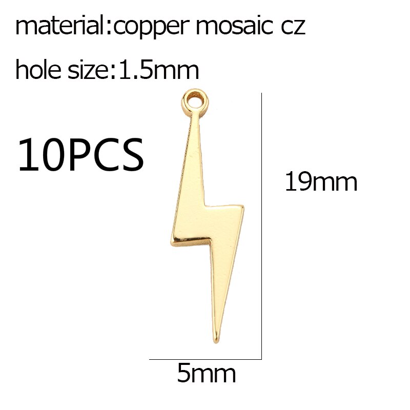 10 stücke Mond Stern Reize für Schmuck Machen Groß Sonne Blitz Reize Anhänger Diy Ohrring Halskette Armbinde Zubehör Kupfer: Stil C 10Stck