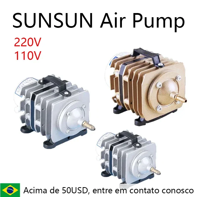 220V 110V SUNSUN External High Power E-magnetic Air Pump Fish Pond Oxygen Pump Compressor for pond Air Aerator Pump ACO-001 002