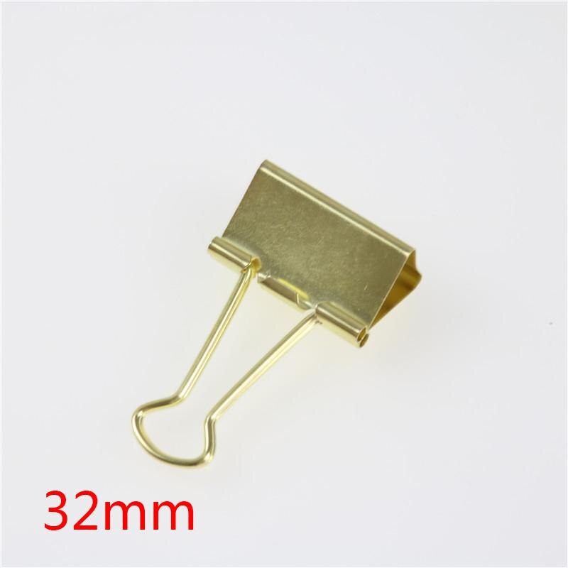 Clips dorados de Color sólido, Clips de carpeta metálicos para notas, papel de letras, suministros de oficina, Clips de papel Metal, nuevos artículos de papelería: 5 Pcs 32mm