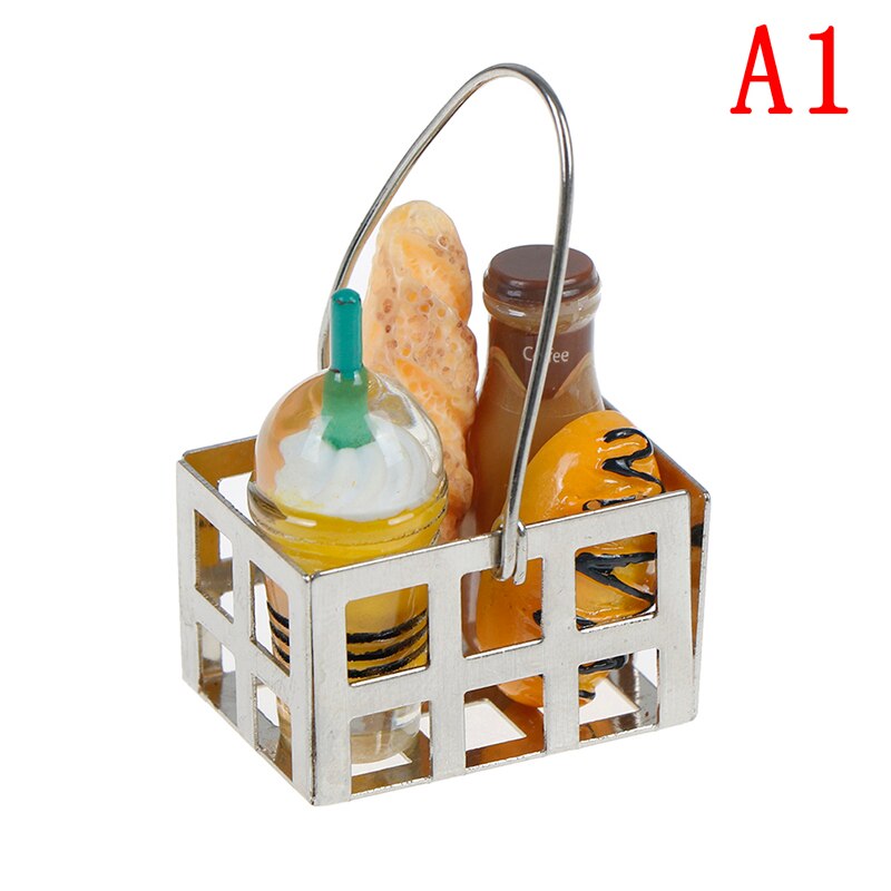 5 stücke 1:12 puppenhaus Miniatur Lebensmittel Spielzeug Dinning Obst Metall Kaffee Wein Brot Milch Korb Lebensmittel Puppe Haus Miniatur zubehör: A1