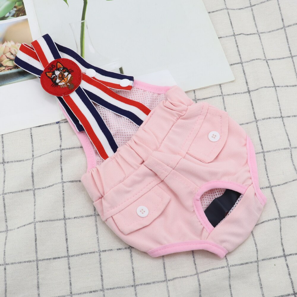 Pañal lavable para perro y gato, pantalones fisiológicos para mujer, ropa interior suave, pantalones cortos para mascotas, bragas sanitarias, XS-XL: Rosa / M