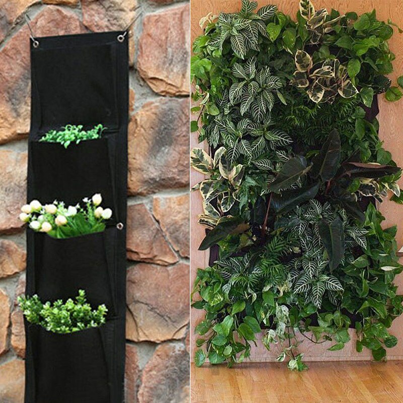 Colgante de pared de plantación bolsas bolsillos verde bolsa de crecer jardín Vertical macetero vegetales vida jardín bolsa a casa suministros