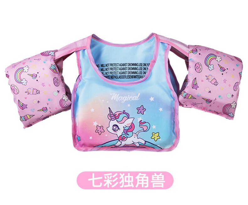 Summer Kid Beach Toys Cartoon Unicorn Life Jacket Safety Vest Cute Flamingo Swimming Fish Baby Outdoor Play Set Sand Toys: Unicorn