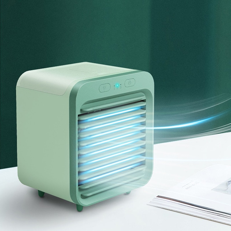 Thuis Mini Airconditioner Draagbare Luchtkoeler Ventilator Airconditioner Licht Desktop Air Cooling Fan Usb Persoonlijke Ruimte Koeler