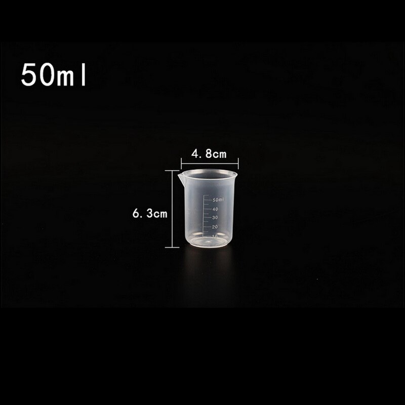 50/100/150/250/500/1000ml tasse à mesurer graduée en plastique transparent Premium bec verseur sans poignée outil de cuisine: 50ml