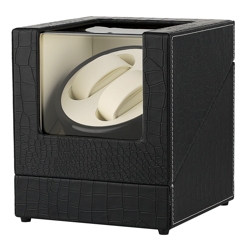 Caja de Motor rotador de cocodrilo, bobinadora automática mecánica de reloj, de fibra de carbono, bobinadora doble, coctelera silenciosa para reloj, almacenamiento de joyas