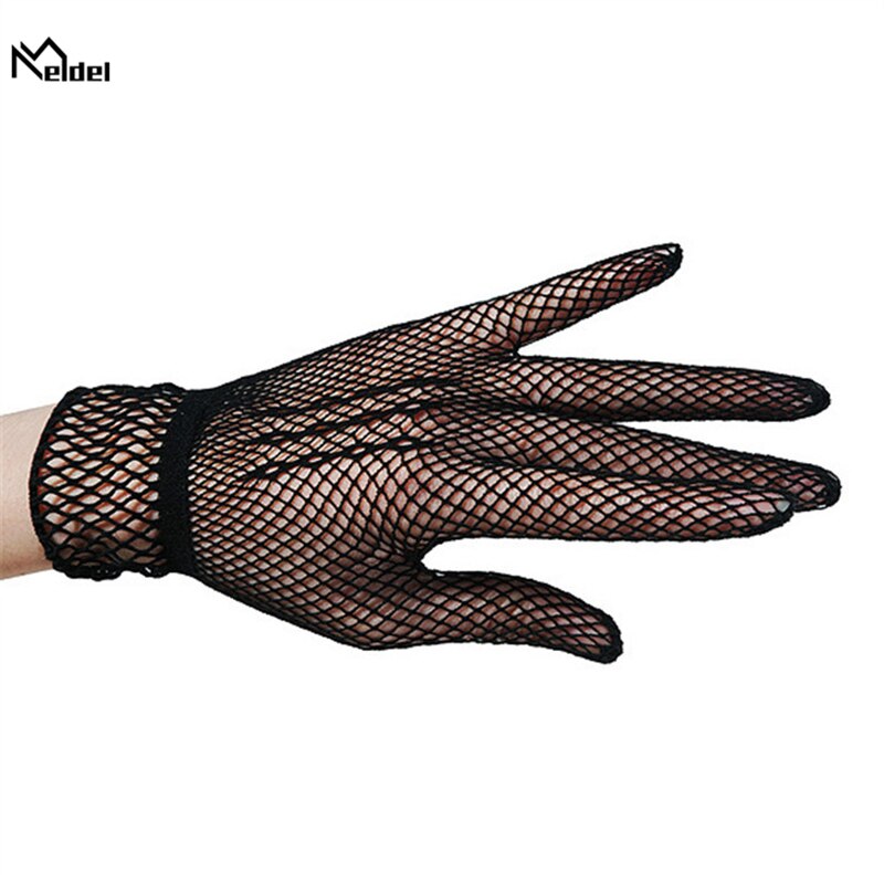 Guantes de novia de rejilla de , bonitos guantes de boda blancos con cuentas para novia, accesorios de boda
