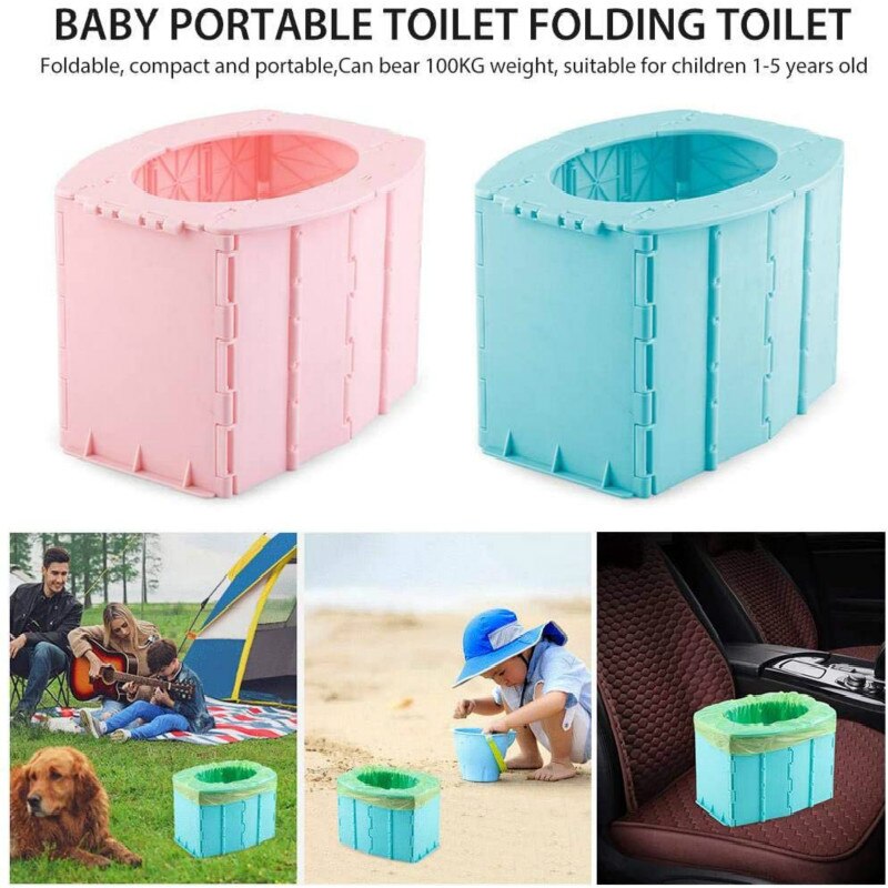 Bærbart toilet foldet camping toilet børn udendørs rejsetoilet sæde bærbart potte bil toiletsæde til vandreture lange ture