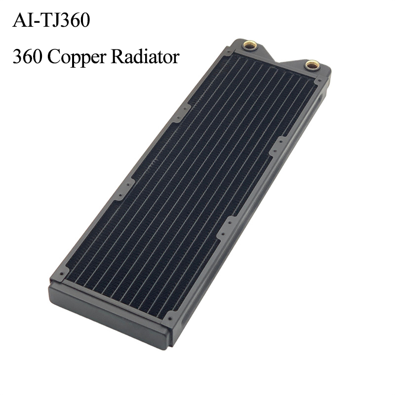 Aicooler kobber 120/240/360mm radiator kjøleribbe veksler 2.7cm svart væskekjøler tykkelse vannkjølevifter 12cm ai-tj: Svart