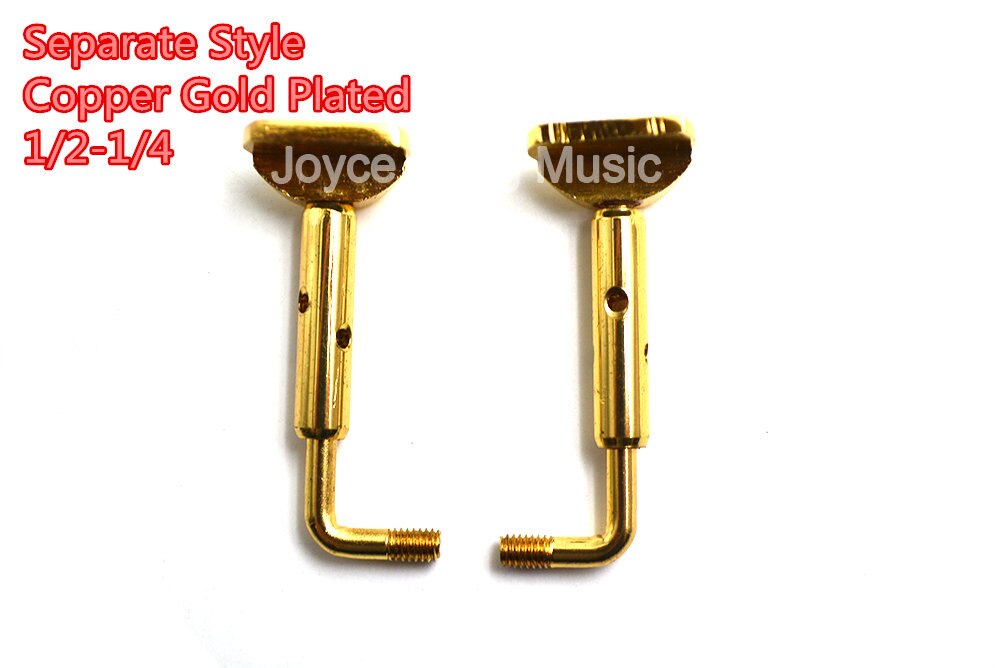 Violín de cobre chapado en oro y cromado, ajustable, 4/4-3/4, 1/2-1/4, tornillos abrazaderas, gancho,: Separate 1 2 to 1 4