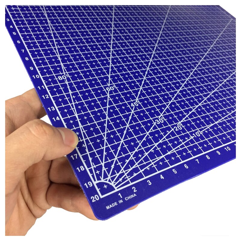 A4 Grid Lines Cutting mat Craft Card Fabric Leather Paper Board 30*22cm Blue