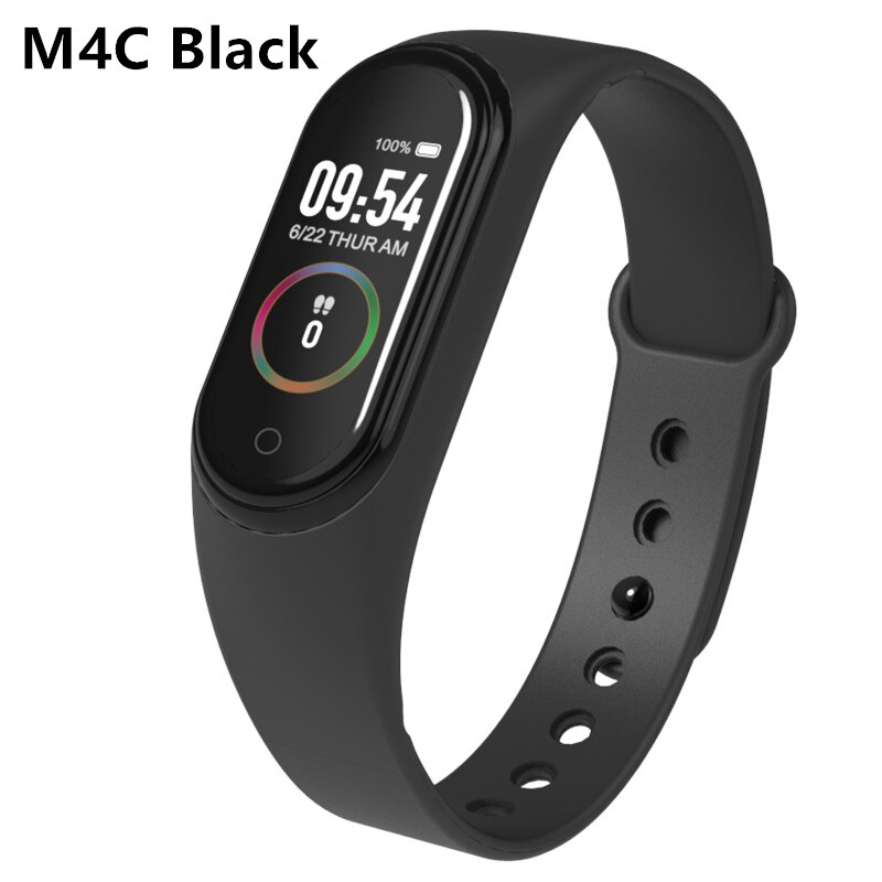 Sport Fitness Braccialetto Activity Tracker Misuratore di Pressione Sanguigna Intelligente Del Braccialetto Monitor di Frequenza Cardiaca Impermeabile Intelligente Orologio Per Android IOS: M4C Black