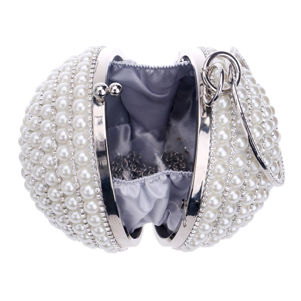 De cristal de lujo de estilo hecho a mano diamantes de imitación perla mujeres noche bolsas de de señora de boda embragues bolsos