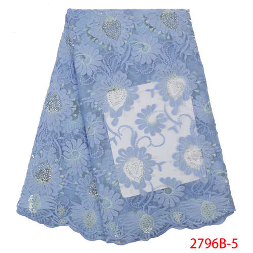 African Lace Fabric,French Net Fabric Lace ,Nigerian Embroidered Tulle Laces with Stones KS2796B-8: Picture 5