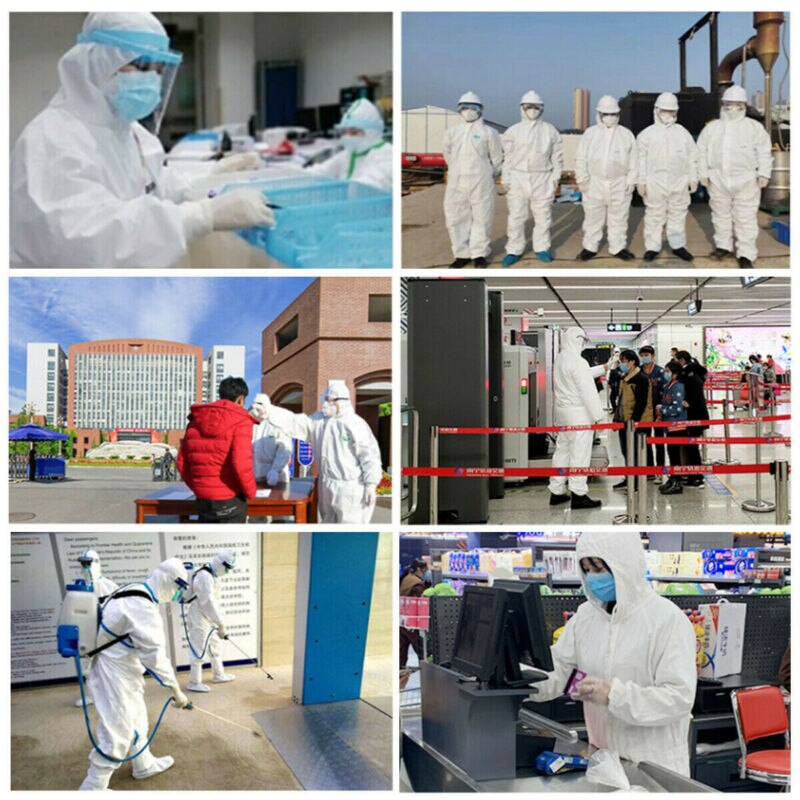 Overalls dragt laboratoriefabrik ikke-vævet stof beskyttelsesdragt hazmat dragt beskyttende arbejdssikkerhedstøj