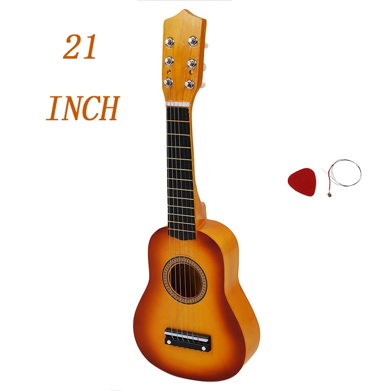 21 tommer hawaii ukulele mini guitar akustisk ukulele + plectron lille og nem at bære 100%  mærke og