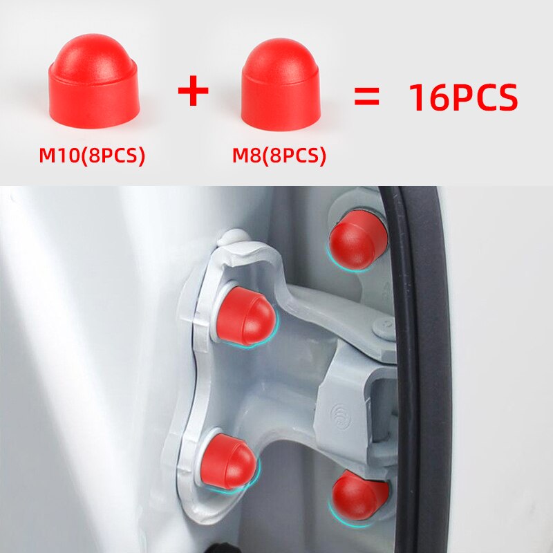 16PCS Car Interior Accessories Universal Auto Screw protection cap for Toyota Corolla Camry RAV4 Yaris Prius Car Styling: Red