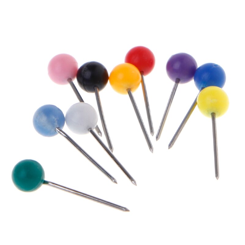 10 Kleuren Push Pins Ronde Plastic Kop Met Stalen Punt Diverse Kleurrijke Pins