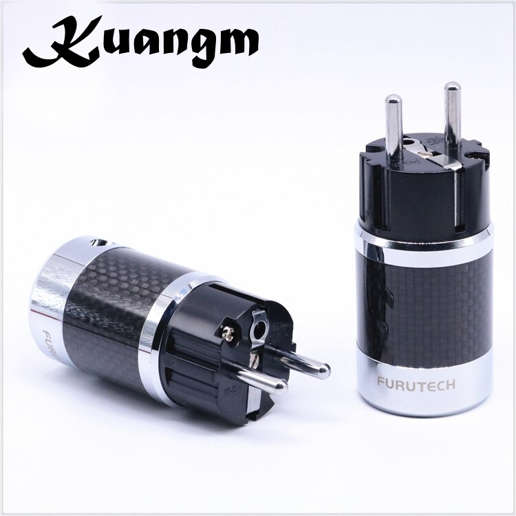 Kuangmhigh qualityfi -50 & fi50m carbon fiber rhodineret vekselstrøm elektrisk mandlig hunstik iec eu us iec hifi plug: 1 stk. iec-stik / Sort kulfiber