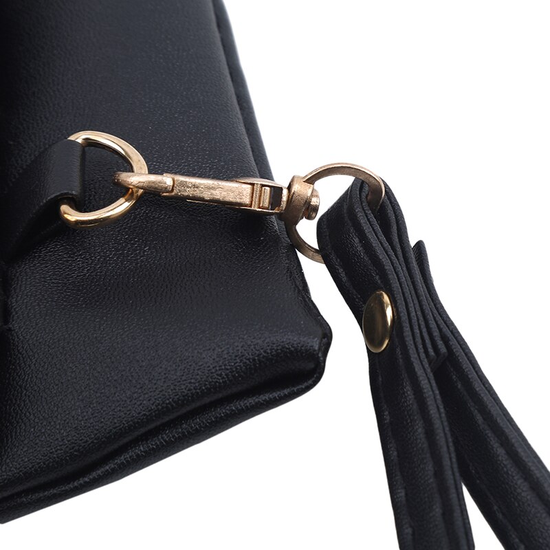 Frauen Kupplung Tasche Europäischen Und Amerikanischen Besetzt Schwarz PU Weiche Leder Mitte-länge Damen Abendessen Mit Doppel Postleitzahl Brieftasche