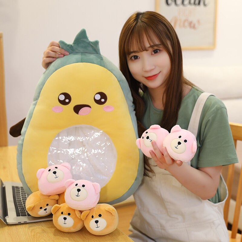 8 stk/pose kawaii kanin snack pude jordbær fyldt frugt dukke avocado/banan/gulerod baby fødselsdag værelse dekoration