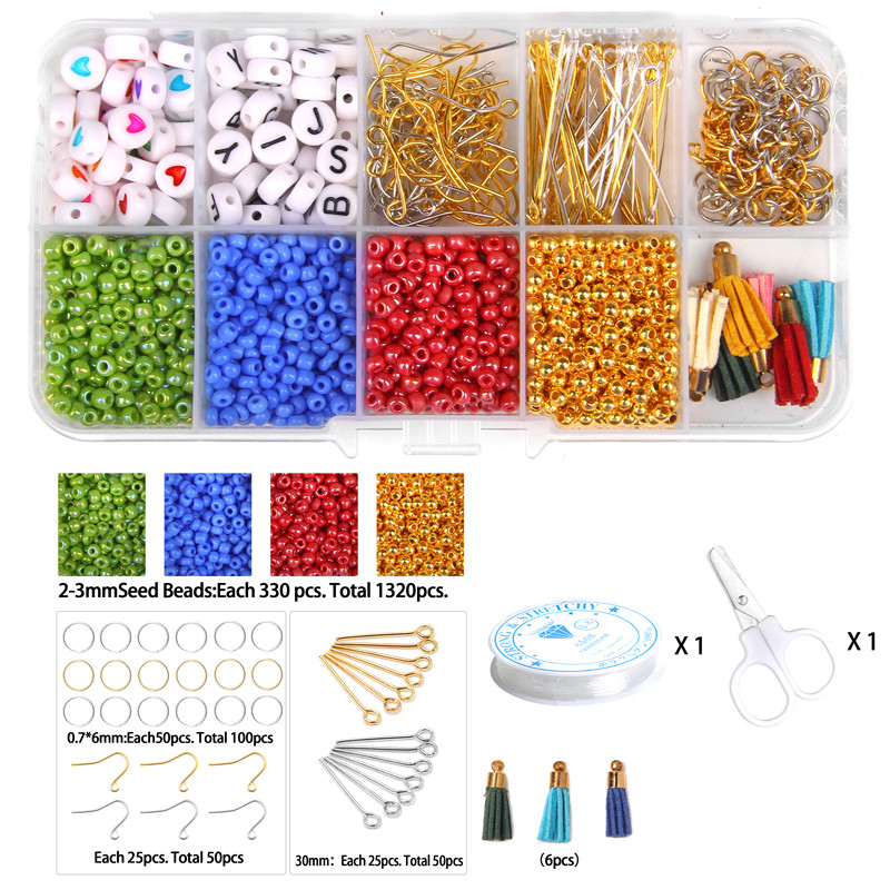 Small Seed Beads Box Set With Acrylic Letter micangas Wood Beads For Jewelry Making Bracelet Rings DIY Accessories Jewelry Kit: NO.7