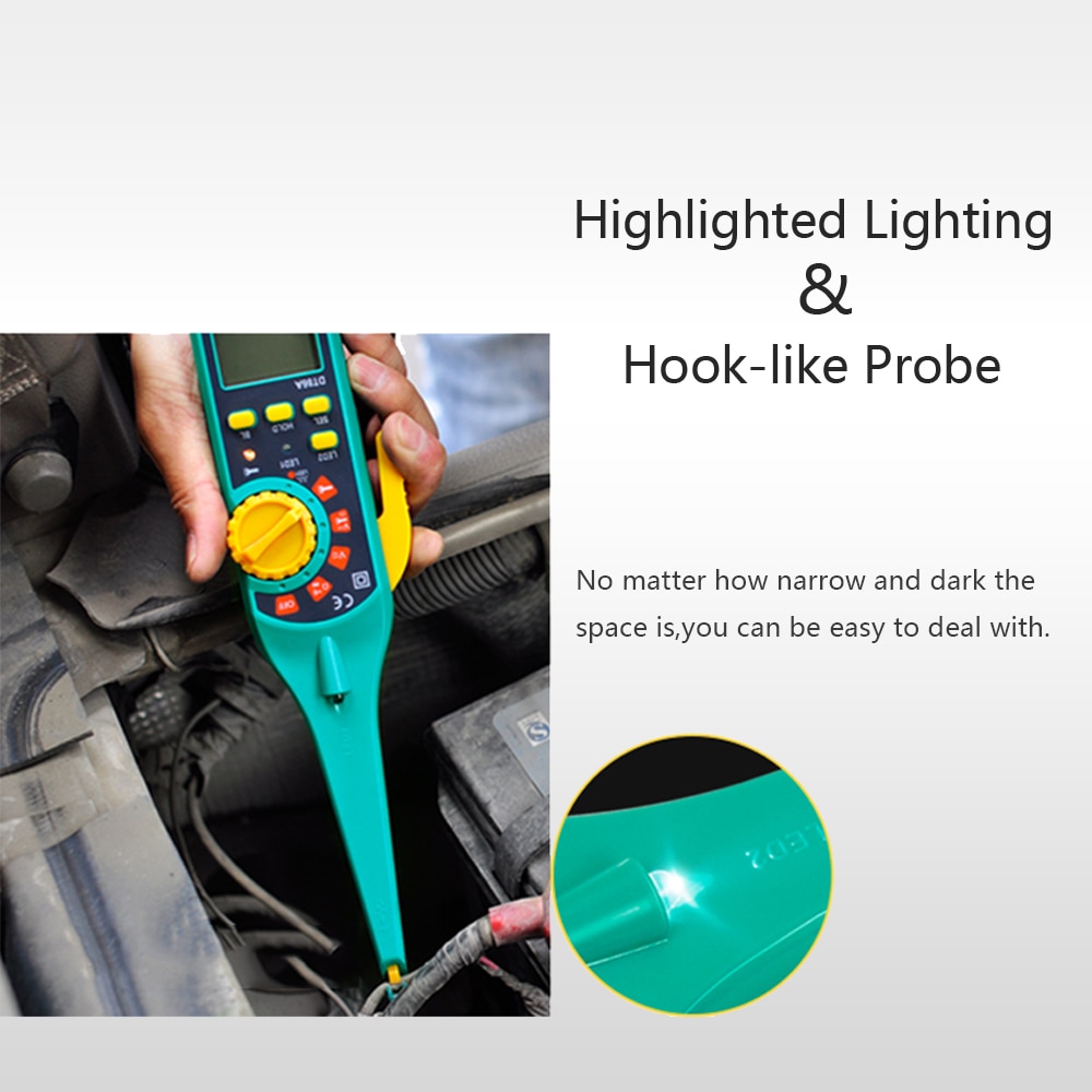 PROTMEX Multi-function Vehicle Battery Tester Repair Automotive Car Diagnostics Digital Multimeters With Probe Test