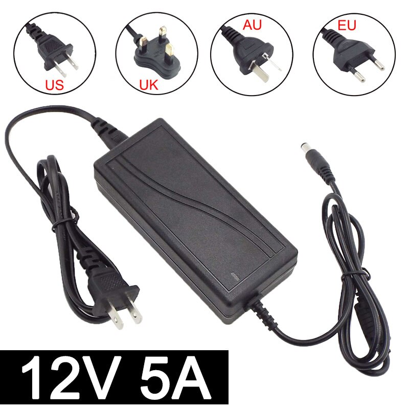 Adaptateur d&#39;alimentation 12V 5a 5000ma AC 110V 220V à DC 12V 5a, convertisseur chargeur de commutation universel Q