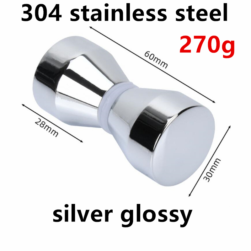 304 roestvrijstalen deurgreep 1,1 "diameter enkele glazen deurknop badkamer douchekast dubbelzijdig handvat trek met schroef: Gold Brush