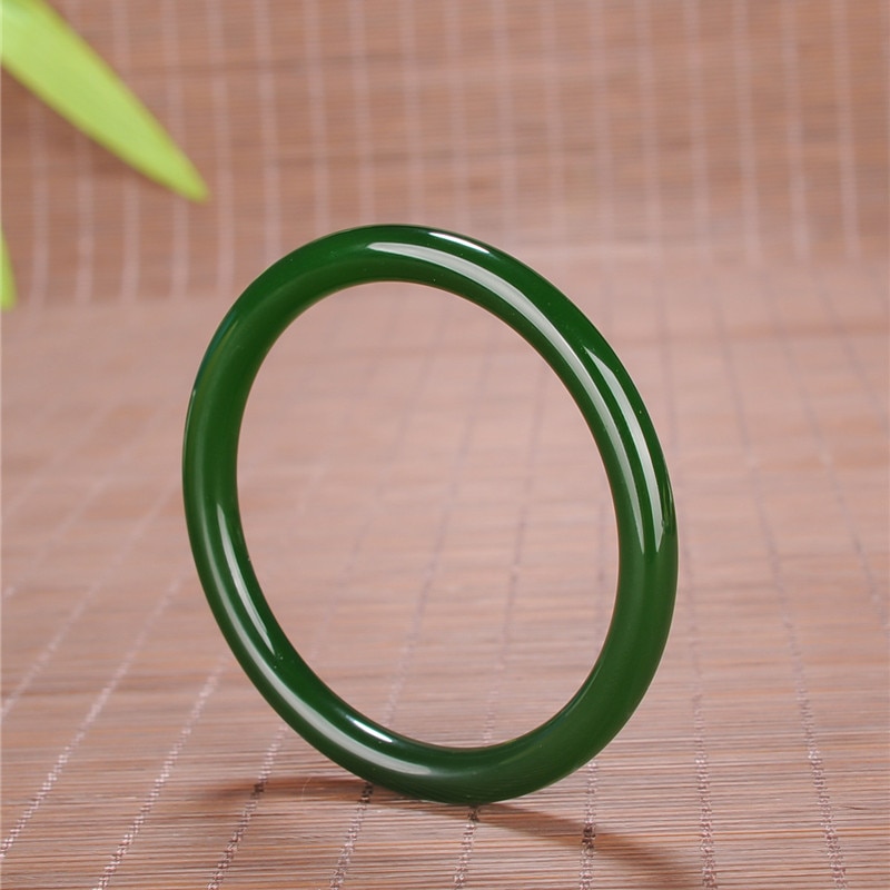 Bracelet rond en Jade vert chinois 54-66mm, bijoux à breloques, accessoires de , sculpté à la main, amulette, pour homme et femme: 66-68mm