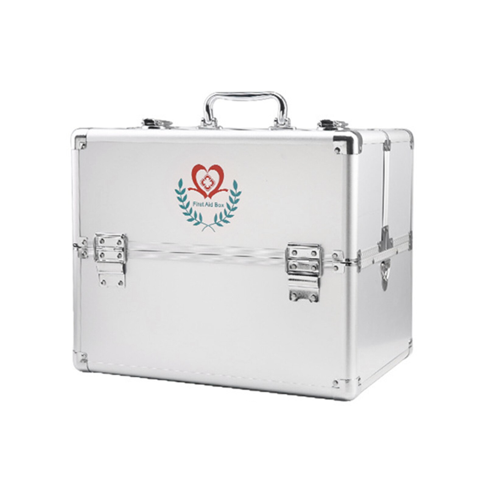 Household Medicine Cabinet Aluminum Alloy Double Open Multi-Layer Medicine Cabinet Wall-Mounted First Aid Storage Box B2