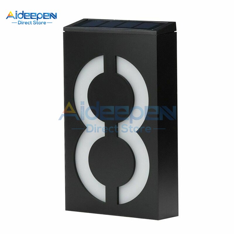 LED Digital Solar Power Light Sign House Number Doorplate Door Number Address Digits Wall Mount Number With Battery For Home: 8