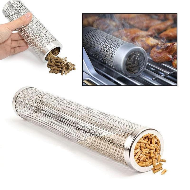 15/30cm Square Round BBQ Grill Cold Smoking Mesh Smoke Tube Generator Smoker Stainless Pellet V2E1