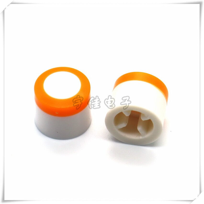 Tapa de llave de plástico de dos colores de 10 × 9MM, 5 piezas, adecuada para tapa de interruptor de autobloqueo de cabeza redonda/tapa de llave de alimentación de Cabeza Cuadrada: White and orange