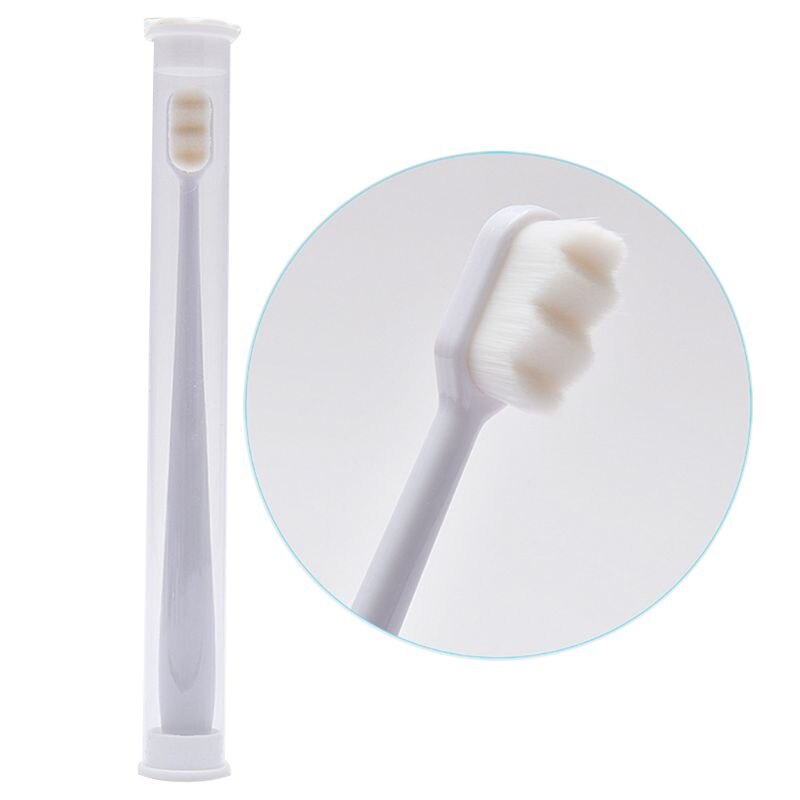 1Pc Nano Ultra-fine vague brosse à dents poils doux adulte enfant avec PVC dentaire blanchiment brosse soins bucco-dentaires propre: 3