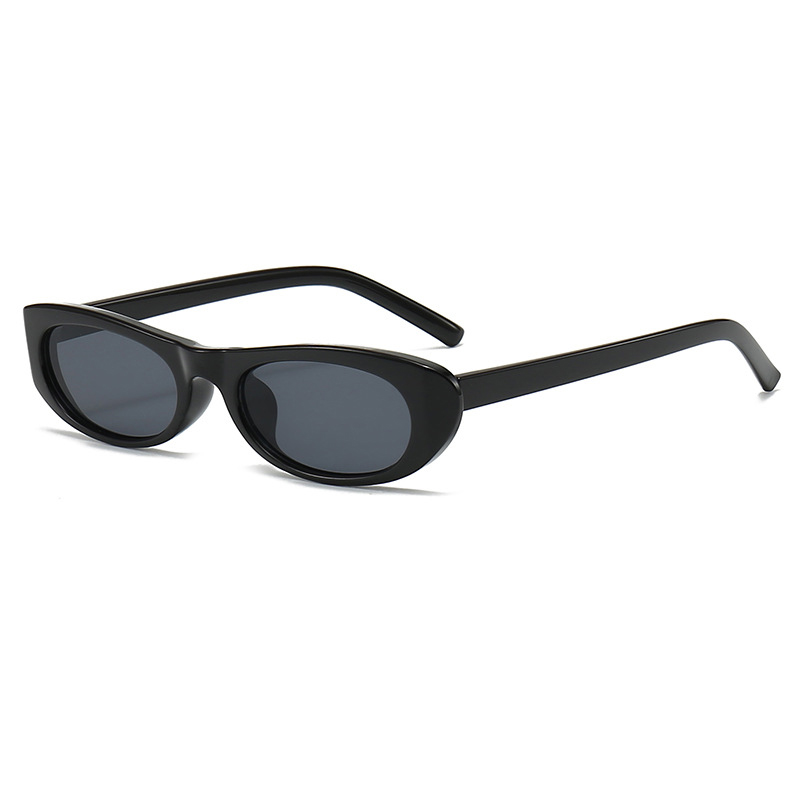Gafas de sol negras con forma de ojo de gato para mujer, anteojos de sol femeninos, con montura estrecha, rectangulares, pequeños, UV400, 2024: Rojo