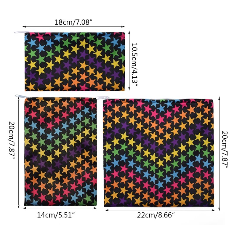 Snack Bags Set of 3 Waterproof Food Storage Bags for Sandwich Insulation ​Bags 45BE