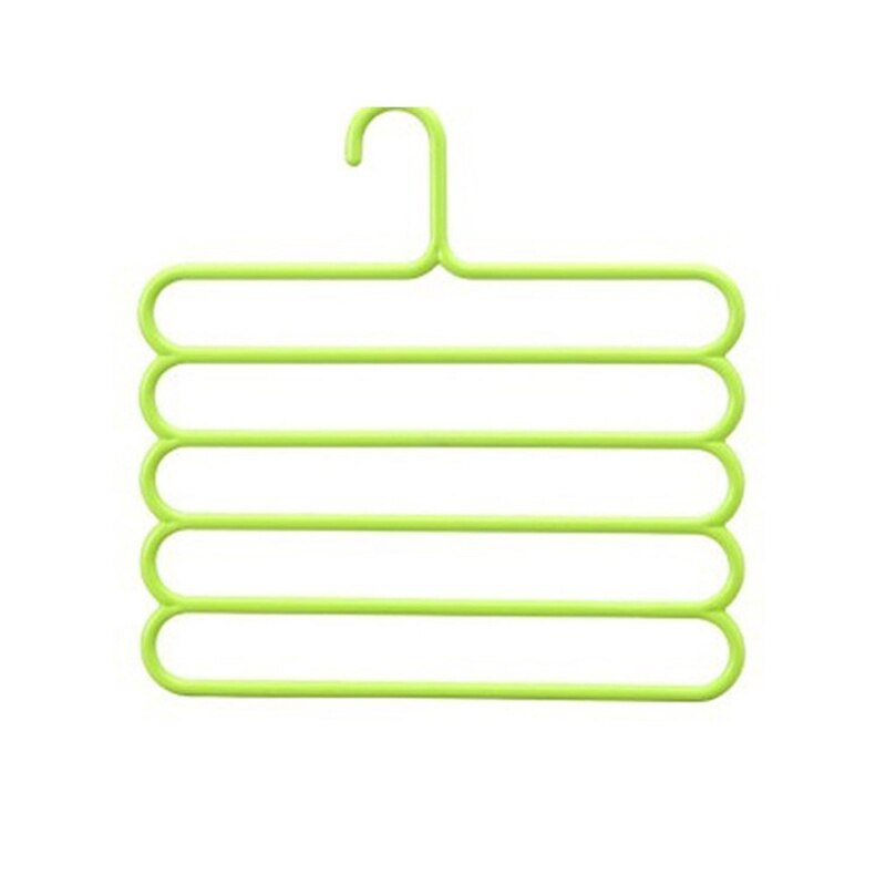 Perchas multifuncionales para ropa de 5 capas, estante de tela para almacenamiento de pantalones, estante colgante, organizador de ropa antideslizante, estante de almacenamiento: green